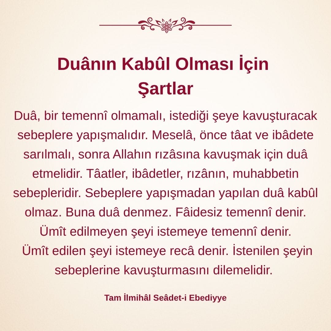 Duanın Kabul Olması İçin (5)